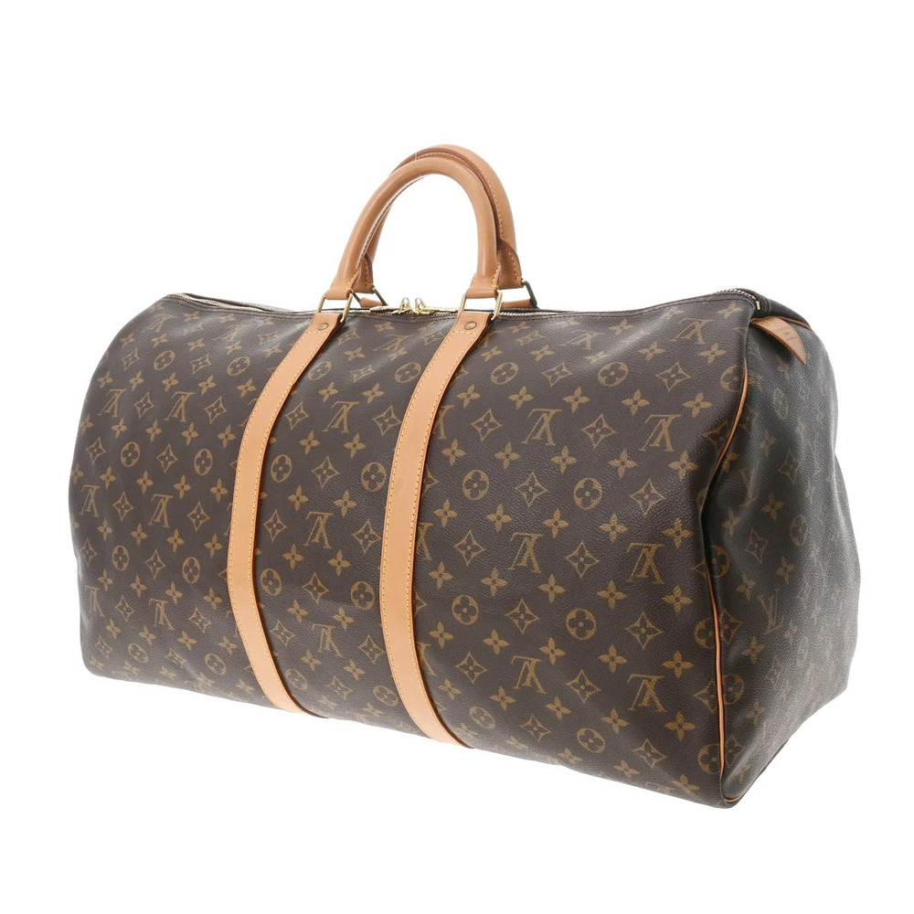 Louis Vuitton Canvas Keepall Brown Bag Boston Monogram Brown